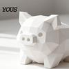 Minimalist Animal Decor 3D Printed Geometric Piglet Figurine, Modern Statue, Pig Sculpture, Matte Sculpture Compact Ornament for Home Office