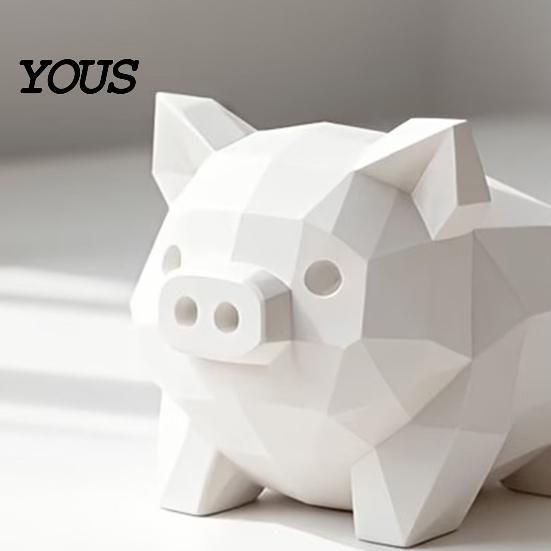 Minimalist Animal Decor 3D Printed Geometric Piglet Figurine, Modern Statue, Pig Sculpture, Matte Sculpture Compact Ornament for Home Office