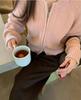 2025 Autumn Winter Pure Wool Double Zipper Women's Round Neck Fluffy Loose Knit Sweater