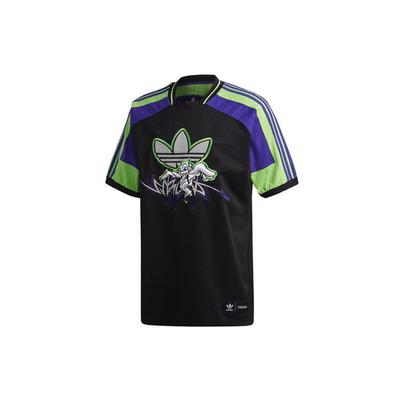 Originals x Sankuanz Trefoil Mesh Atmungsaktiv Print Kurzarm T-Shirt Herren Tops Schwarz FT8051