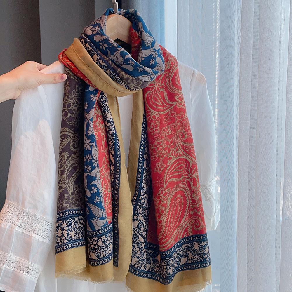Bohemian Style Scarf for Women Soft Autumn and Winter Warm Shawl for Travel