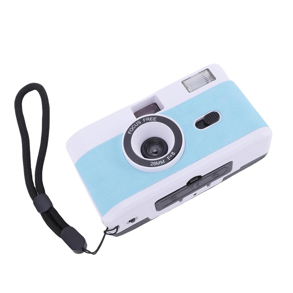 35mm Film Camera 28mm F/8 Reusable Retro Film Camera with Flash 27 Color Films for Students Adults Birthday Gifts