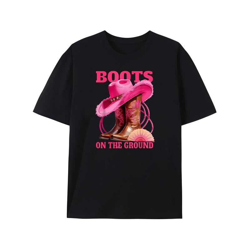 

Boots on the Ground Cowboy Western Boot Graphic unisex T-shirt S