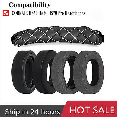 Ear Pads For Corsair HS50/HS60/HS70 Pro Headphones Replacement Ear Covers Ear Cushions Earmuffs Ear Pillows Headband PU Leather