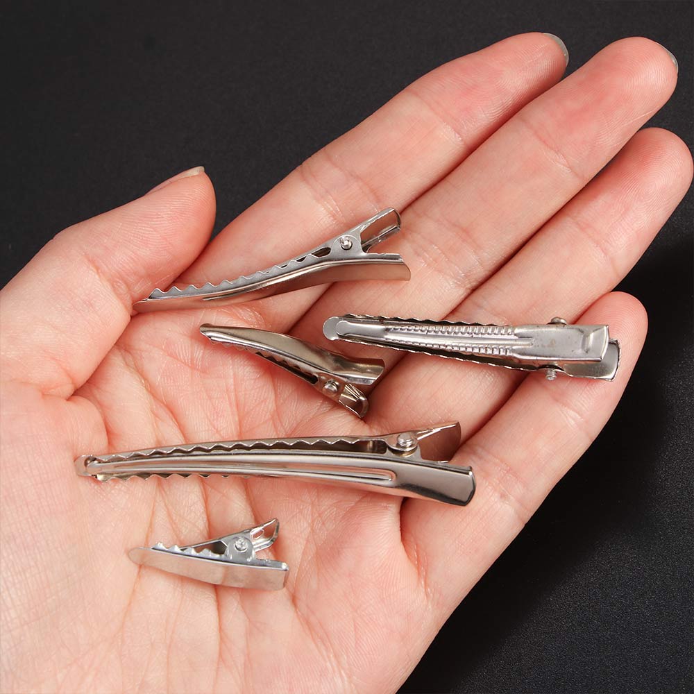 10pcs 25/30/35/45/50/60mm Clips Single Prong Alligator Hairpin With Teeth Blank Setting Jewelry Making Base For DIY Hair Clips
