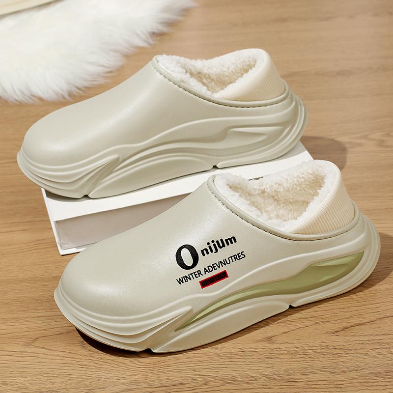 New Winter Men's Warm Slippers Cotton Slippers Outdoor Indoor Cotton Shoes Waterproof Mens Comfortable Home Bedroom Plush Slippers