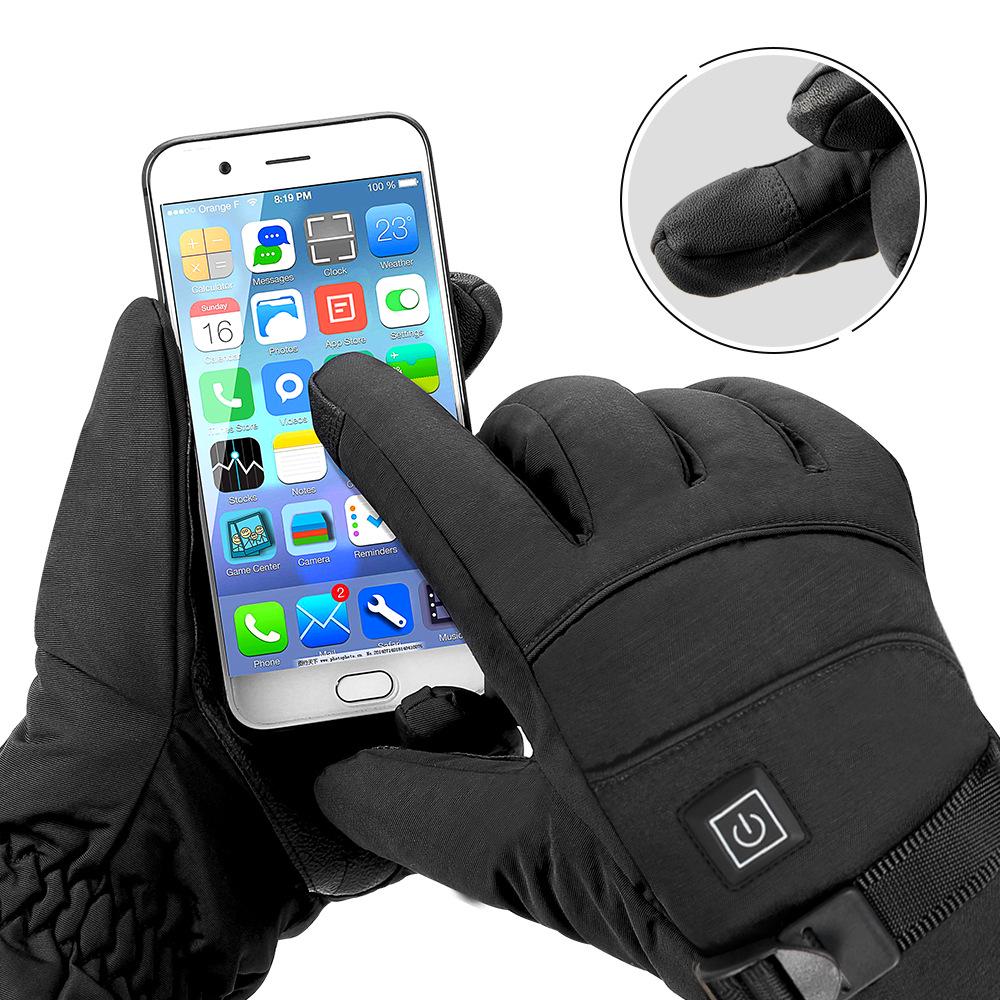 Touchscreen Heated Winter Riding Gloves: Windproof, Waterproof, Warm for Skiing & Motorcycling.