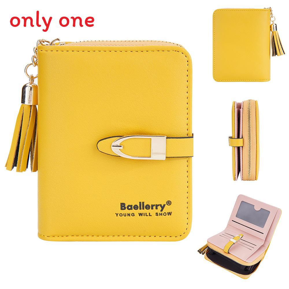 Minimalist Womens Pu Leather Wallet With Tassel For Daily Use