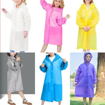 Portable Raincoat for Children Unisex Drawstring Design Lightweight Hooded Waterproof Outerwear for Kids Suitable for Height 110 To 150 Cm