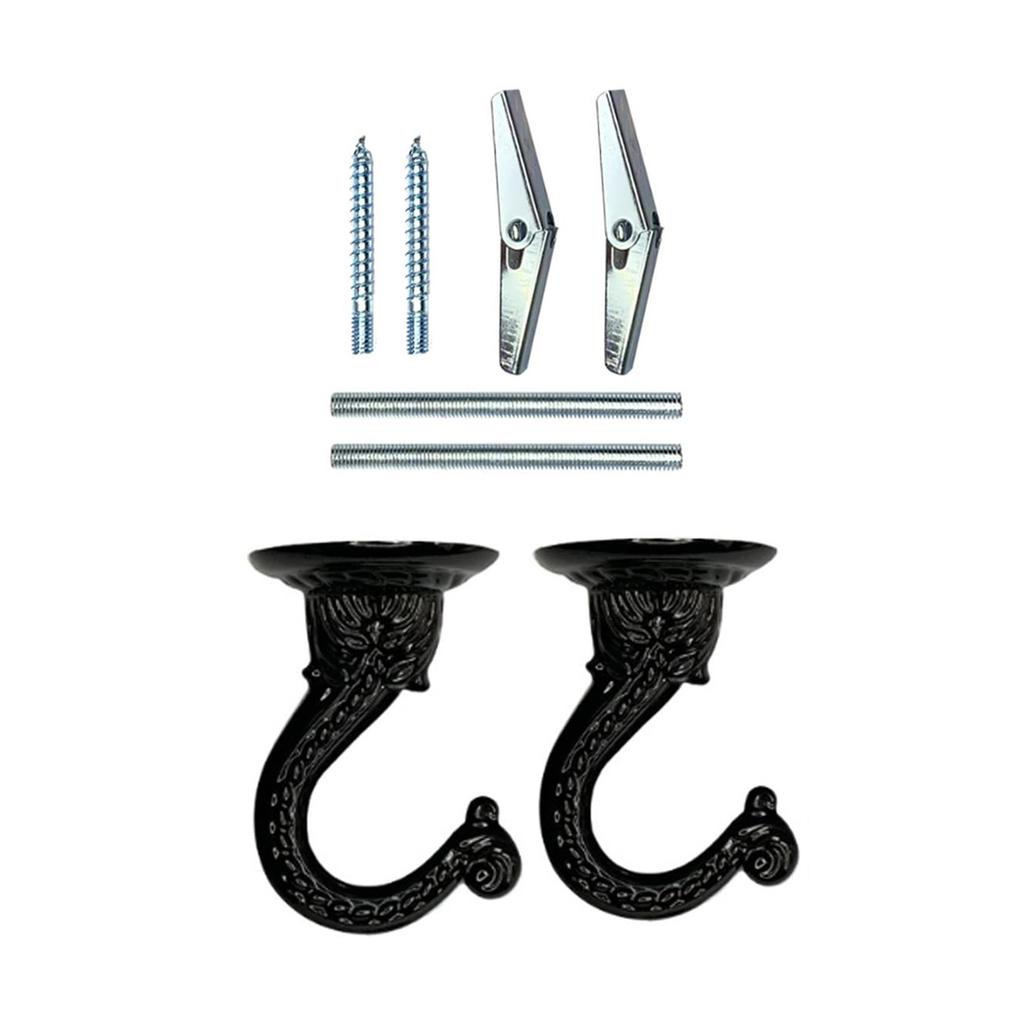 2Pcs Multipurpose and Durable Metal Hooks for Ceiling and Wall Installation Perfect for Home and Store Decorations