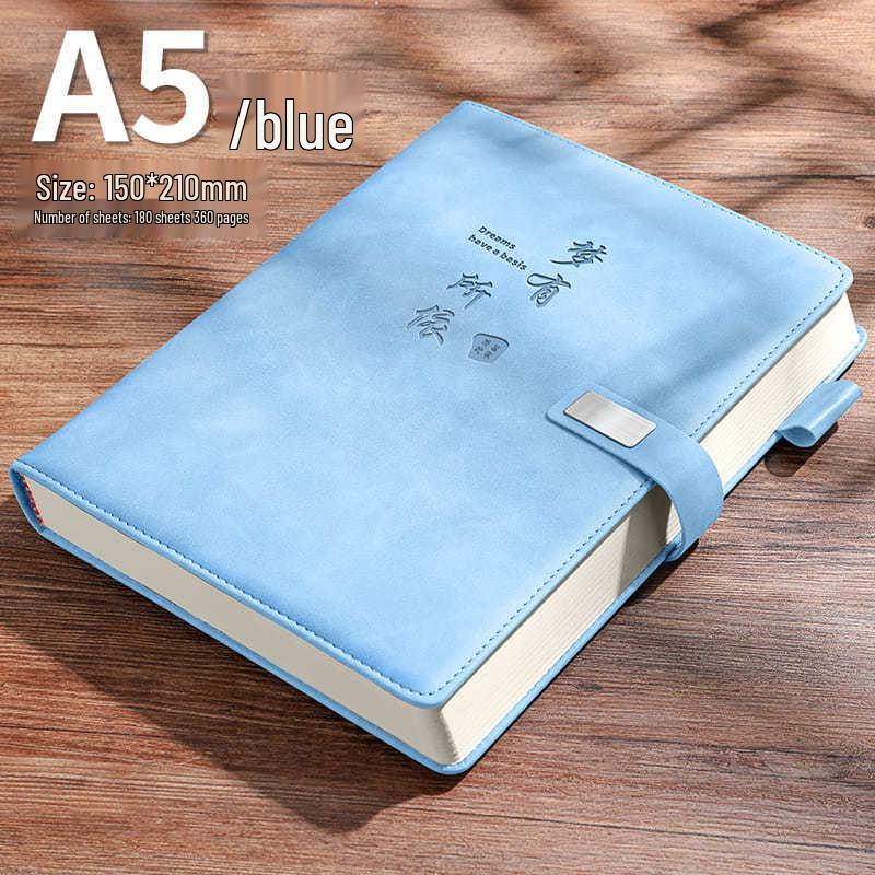 A5 Retro Leather Notebook: Simple Korean Style Diary for Business Meetings and Students