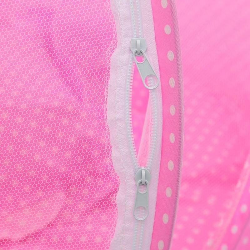 Breathable Fly Proof Baby Bed Net Foldable Compact with 3cm Sleeping Pad and Cotton Pillow for Newborns Safety