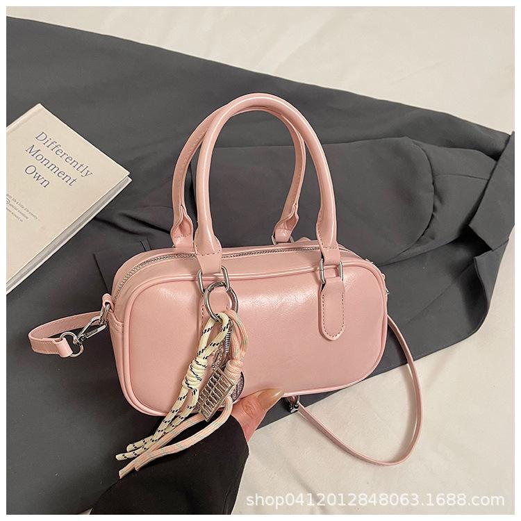 Niche Design Retro Bowling Bag Women's 2025 New Fashion Messenger Bag Simple Handbag Shoulder Bag