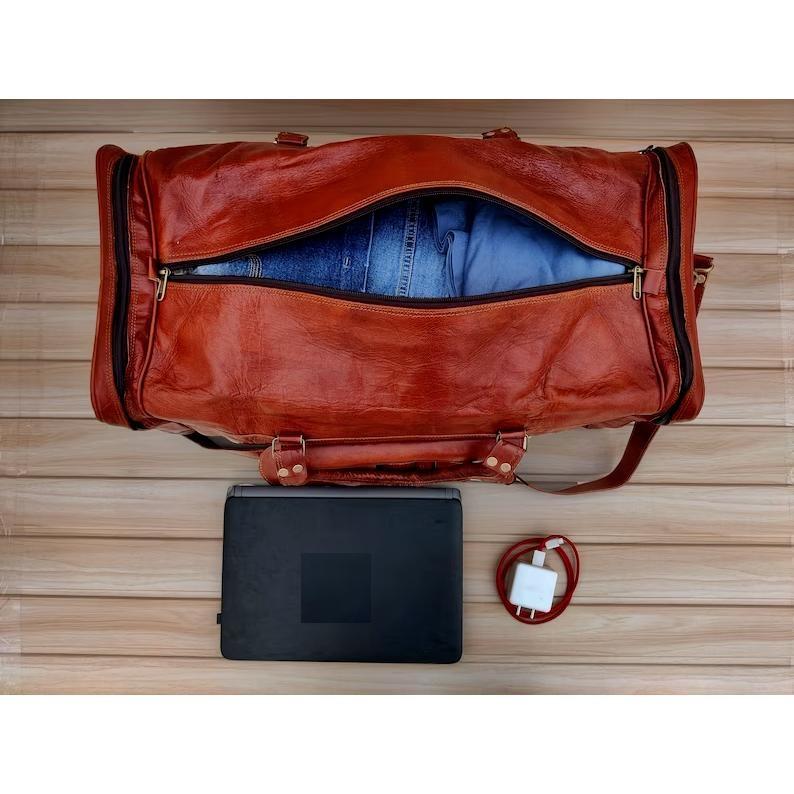 Big Sale Men Vintage Handmade Travel Luggage Duffle Gym Bags Tote Goat Leather