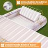 JOYFY Opblaasbaar Zonnebad Zwembad Lounger Vlot 215 x 145 cm Extra Groot Zwembadvlotten Volwassene met Kussen 4-in-1 Zonnebad Bad Vlotter