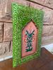 Hand-Carved Floral Wall Decor: Vintage Indian Painted Wood Art