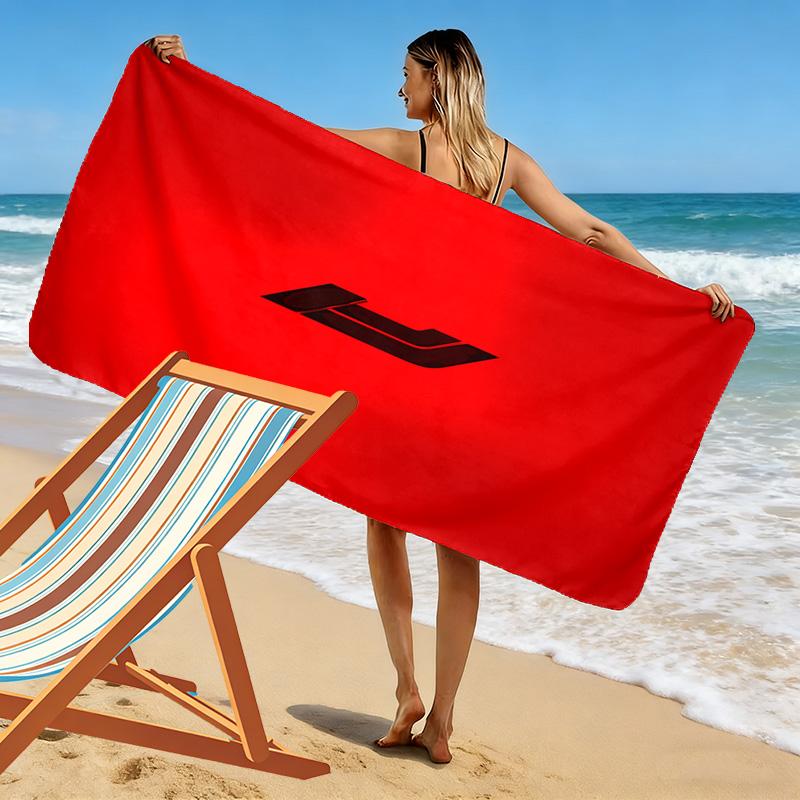 Red F1 logo 2D Flat Print Beach Towel, Large Soft Quick Dry Towel for Beach Camping Swimming.NSTJ0928349