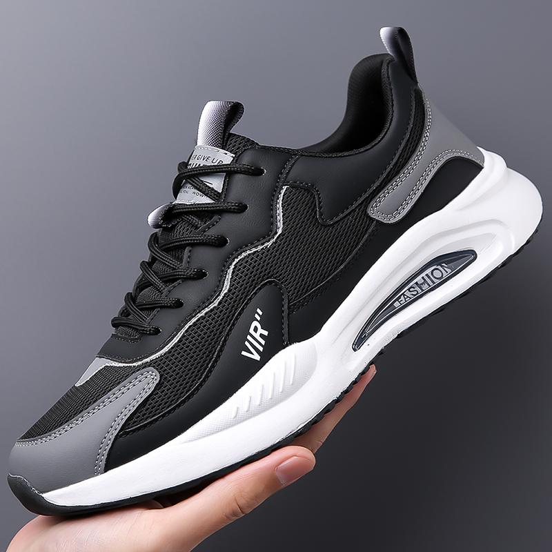 

Four Seass 2026 New Men s Black Leather Shoes - Breathable Thick-soled Fashiable Sports Shoes, Casual and Sporty 39 чёрный