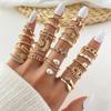 23 Pcs/Set Vintage Punk Ring Set Geometric Knuckle Rings Set  Girls Party Jewelry Accessories Gifts