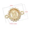ZHUKOU Golden-plated Brass Catholic Virgin Mary Pendant Crafts Double Holes DIY Bracelet Necklace Accessories