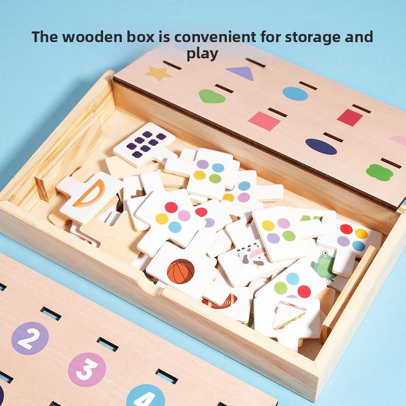 New Popular Pattern Matching Game Shape Cognitive Toy Educational Toys Wooden Multi Functional Game Box Gift Boys and Girls