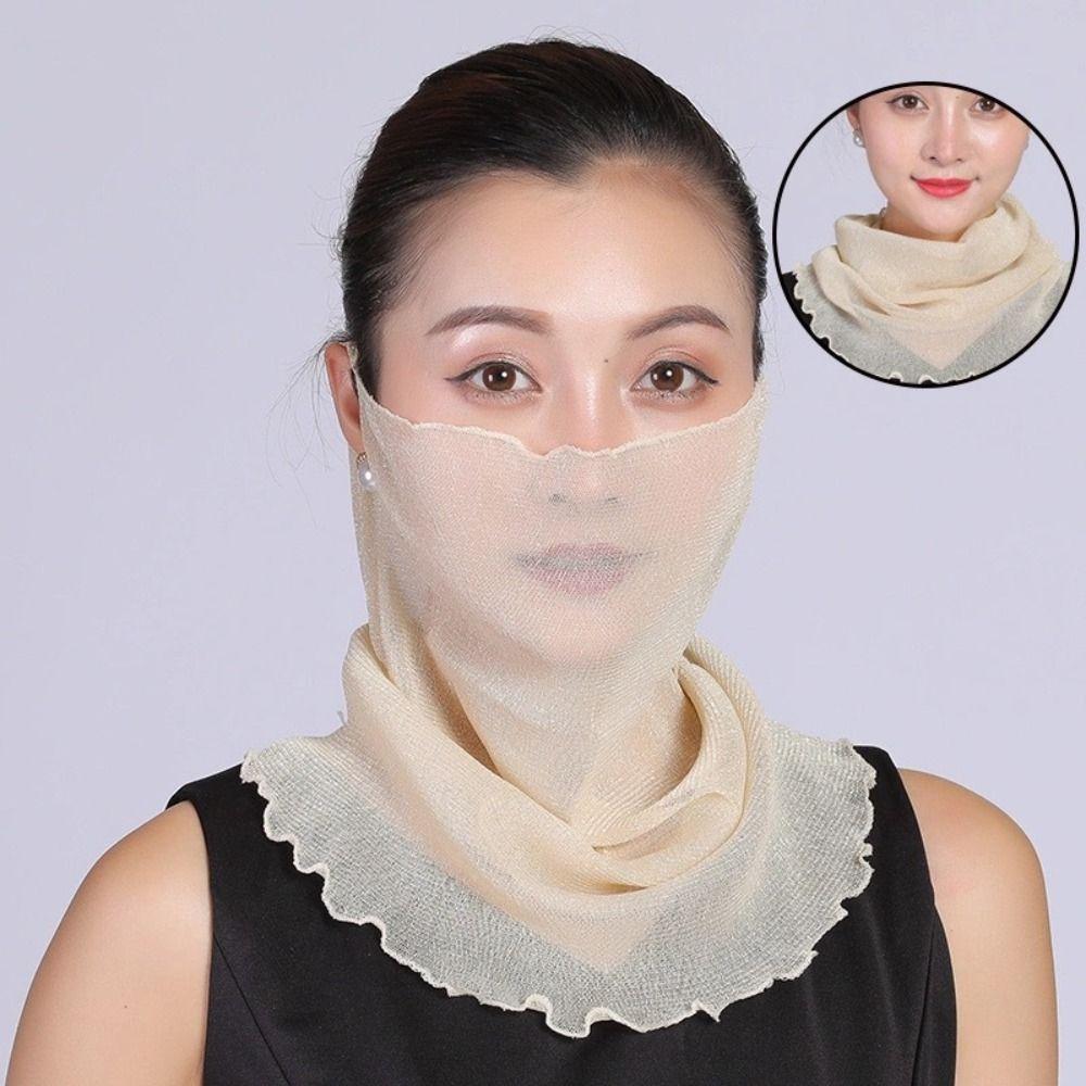 Breathable Fabric Sun Protection Face Mask Thin Texture Breathable Face Scarf  Summer Season