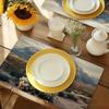 4pcs Cactus Mountain Wilderness Theme Placemats, Rectangular Kitchen Table Mats (12" X 18"), Perfect for Holiday Gatherings, Bir