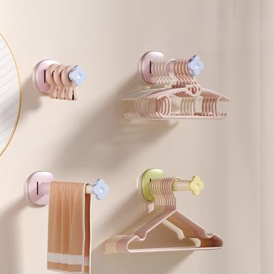 Household Balcony Retractable Storage Rack for Wall-mounted Clothes Without Drilling Holes or Leaving Marks
