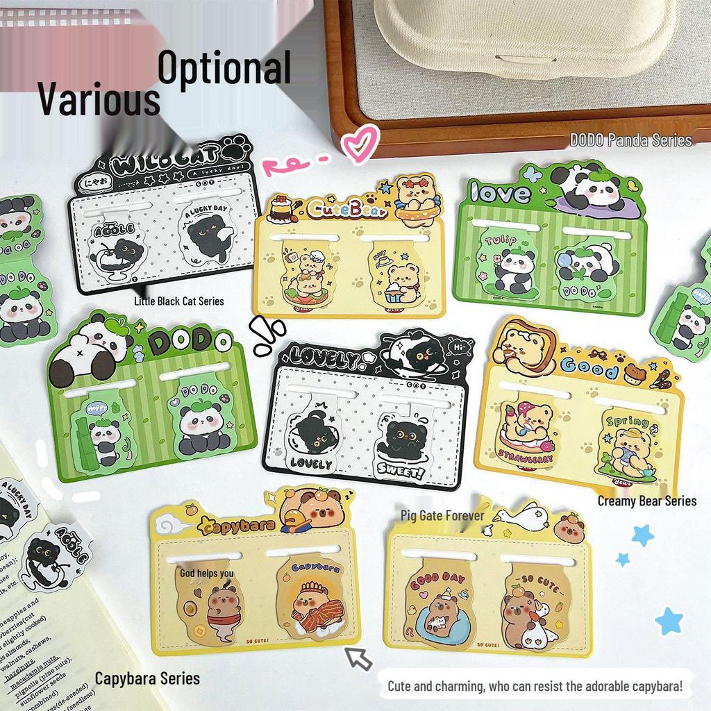 Cartoon Animal Double-Sided Magnetic Bookmark Clip