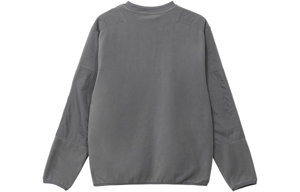 Nike Sportswear Solid Color Panel Fabric Fleece Lined Crew Neck Long Sleeved Sweatshirt Men's Iron Gray DD4855-068