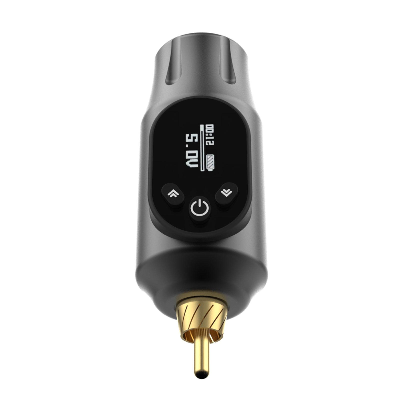 

Беспроводной аккумулятор для татуировки, 2000 мАч, OLED-дисплей, разъем RCA для зарядки тату-ручки, роторная машина чёрный