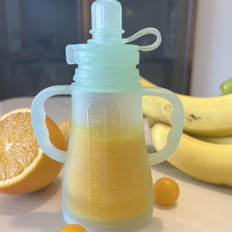 Soft Silicone Squeeze Baby Food Bag Bottle for Easy Feeding and Parental Assistance Infants Toddler Puree Organiser Bag