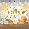 Honey Bee Photography Backdrop for Baby Birthday Glitter Gold Sunflowers Sweet Newborn Baby Shower Photo Background Decor11
