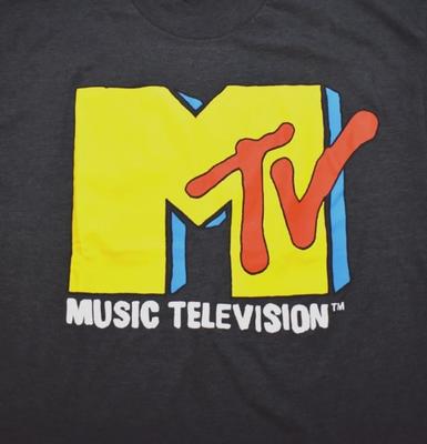 MTV Herren Musikfernsehen Anthrazitmeliert Klassisches Logo T-Shirt Neu S-4XL