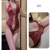 Lace Neck Onesie Perspective Waist Tight Sexy Underwear Women's Temptation Empty Love Suit Pure Passion