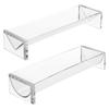 2Pcs Acrylic Food Display Stands Rectangular Clear Cracker Holder for Wedding Home Party Events Serving Snacks Donuts Bread