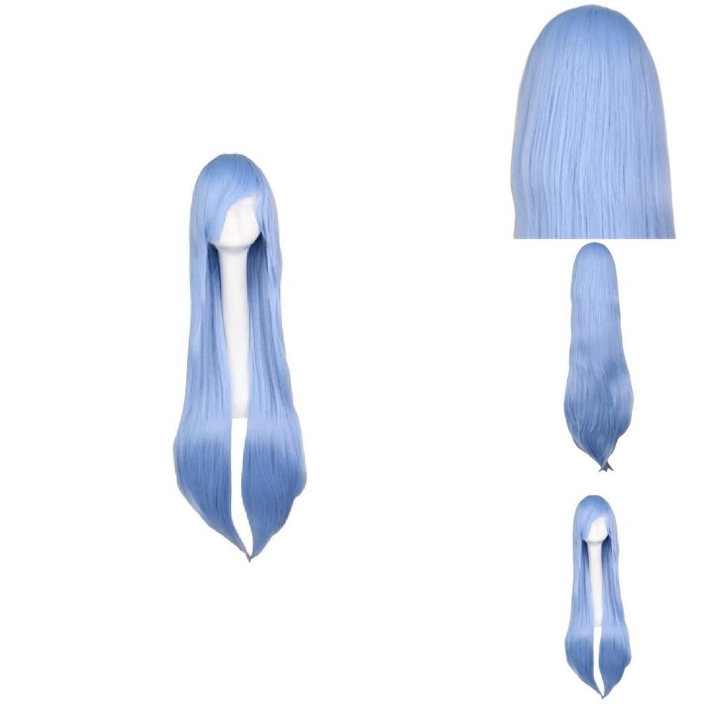 Esdeath Cosplay Wig 100cm Ice Blue Hair Natural Style European Brand