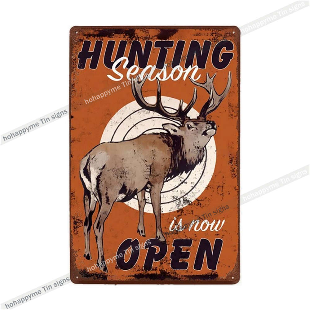 Jagd Metallschild Blechschild Retro Jäger Plakette Eisenmalerei Jagd Poster Geschäft Vintage Wandkunst Dekoration Heimschilder 20x30cm