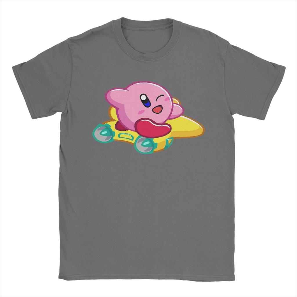 Kirbys Air Riders T Shirts for Men 100 Cotton Funny TShirt Crew Neck Tee Shirt Short Sleeve Clothing Big Size