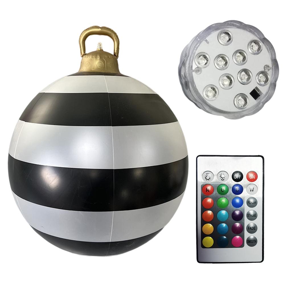 60cm Christmas Tree Hanging Ornament PVC Glow Outdoor Toy Ball Home Garden Christmas Inflatable Ball New Year Party Decoration
