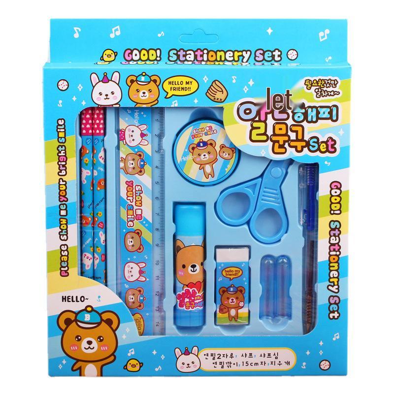 10-Piece Cartoon Stationery Set: Cute Children's Birthday Gift & Student Prize