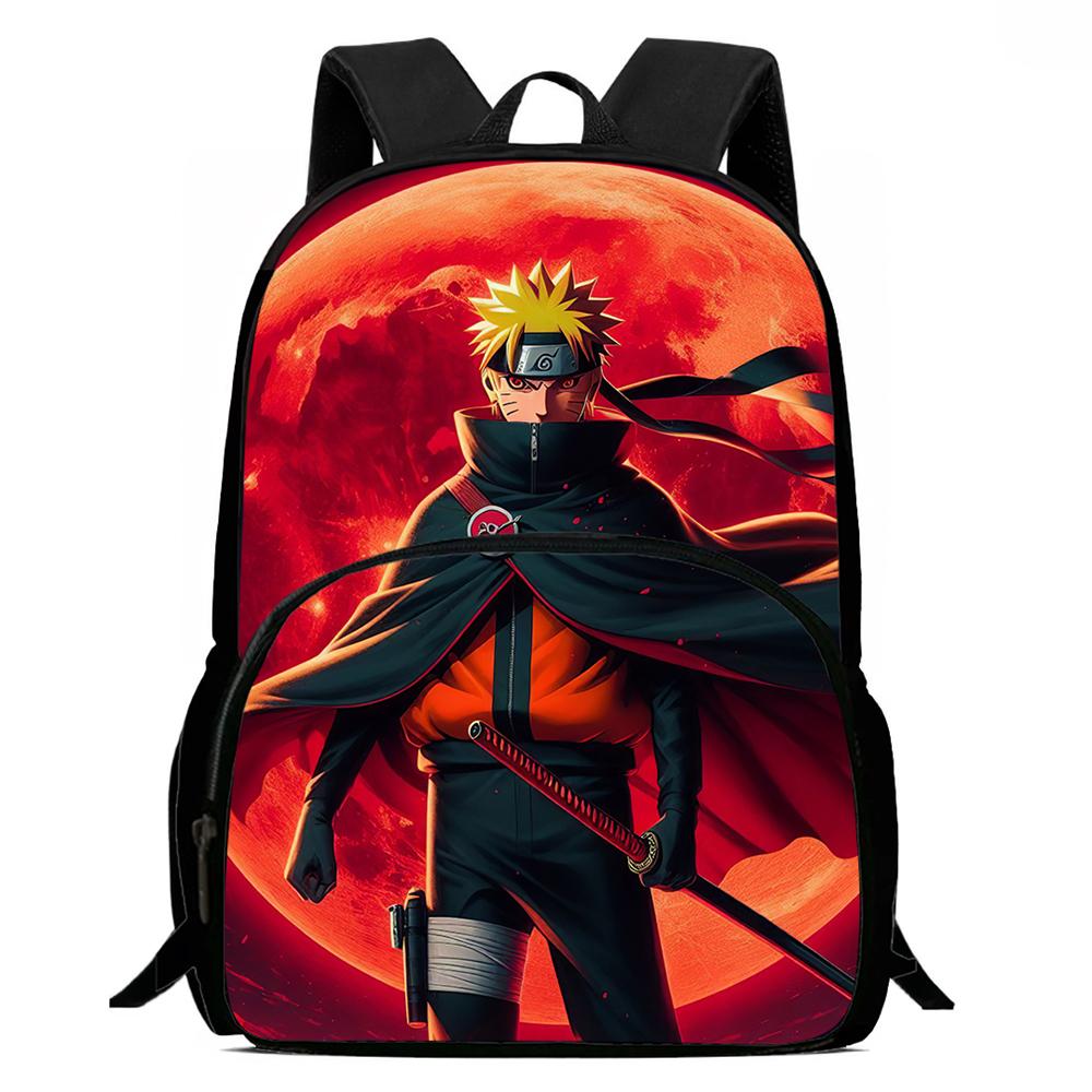 NARUTO Cartoon Anime Kids Backpack,With Adjustable Shoulder Strap & Front Pocket,Lightweight & Durable,for Boys & Girls Age 6-10