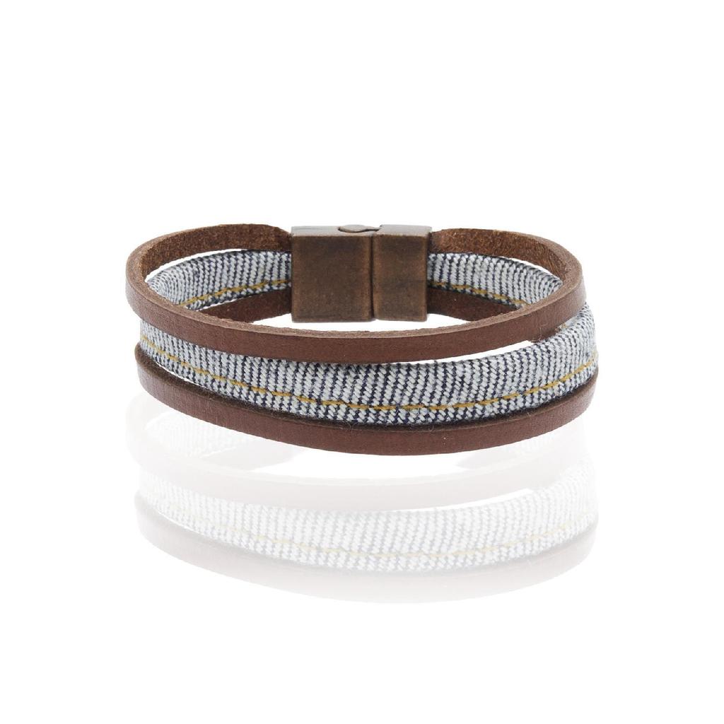 Men's Combined Leather Bracelet
