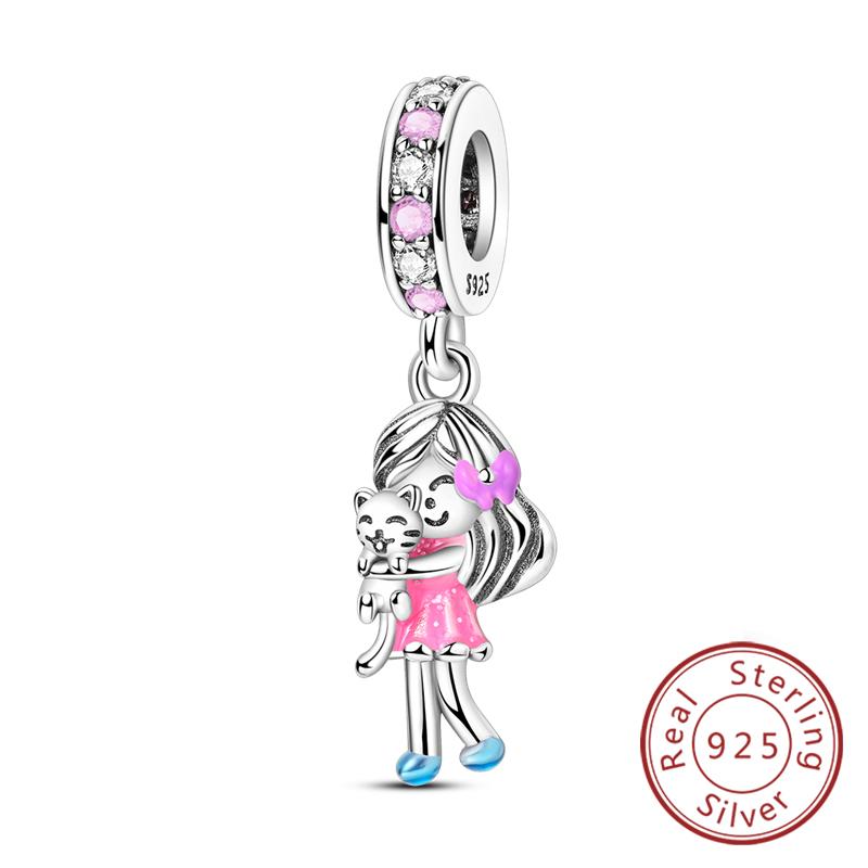 Potrivire Mărgele Charmuri Cupru Original Băiat Fată Mamă Pandantiv Charmuri Pentru Brățară Colier Bijuterii Femei Cadou