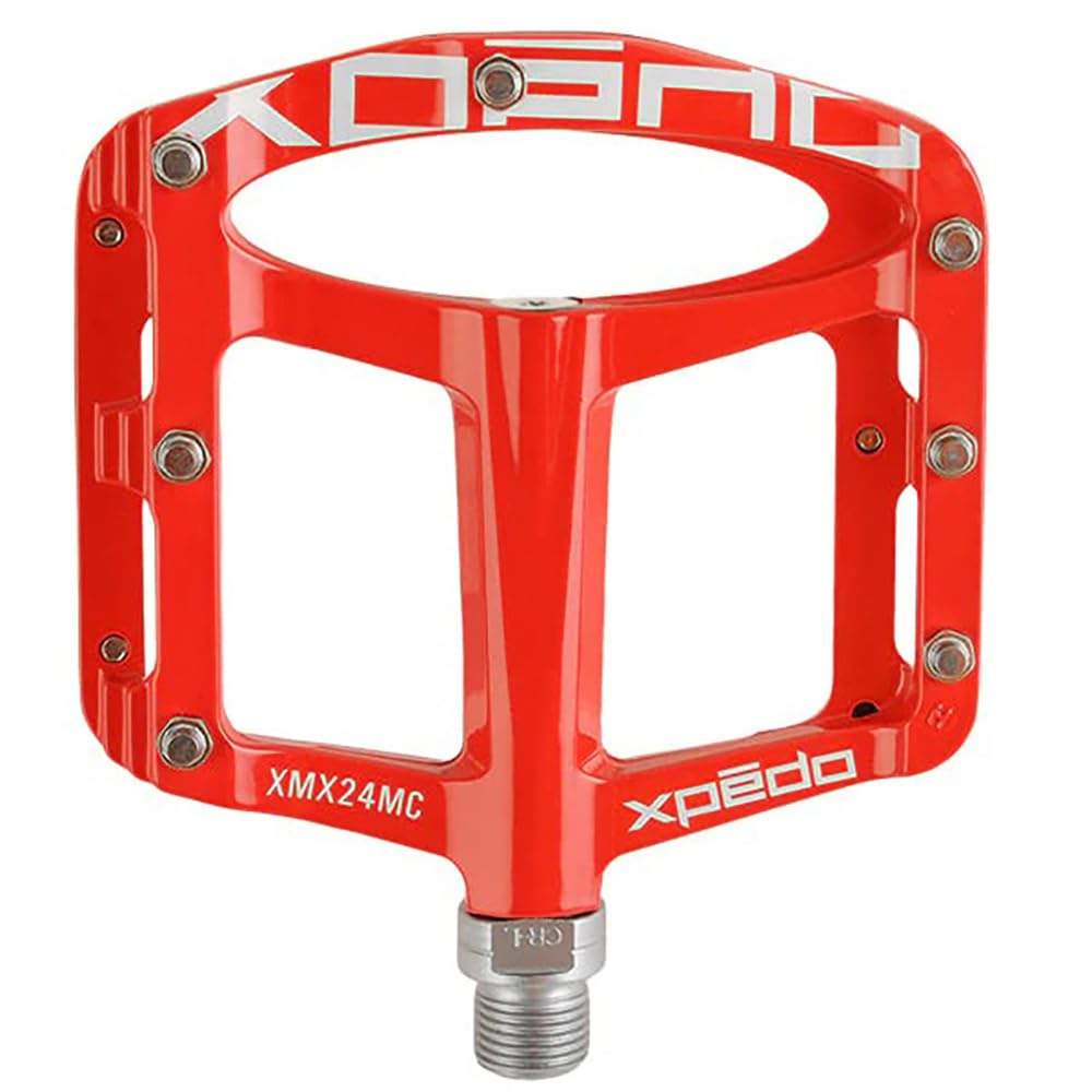 

XPEDO SPRY Bicycle Left and Right Mountain Road Chromoly XMX24MC0RD Pedals, Set, Bike, Bike, Flat, Lightweight, Magnesium, Spindle, Red,