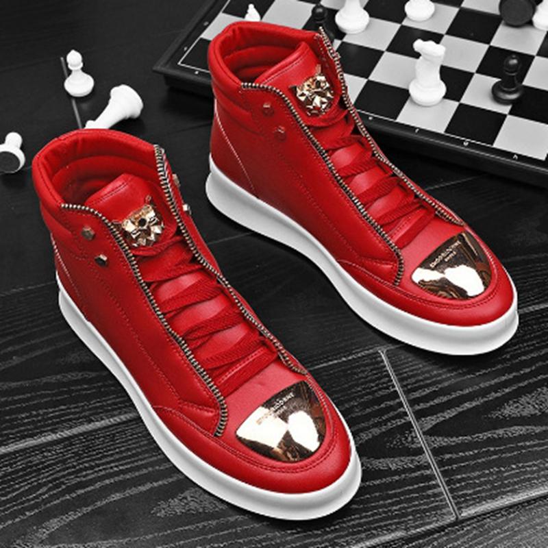 High Top Casual Shoes Men Sneakers Fashion Skateboard Shoes Leopard Platform Shoe Sport Training Shoes Men's Ankle Boots