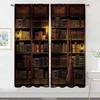 Tende Libreria Libreria Vintage Stampate Digitalmente 3D Soggiorno Camera da Letto Retrò Biblioteca Tende per Finestre Decorazione Casa Personalizzato