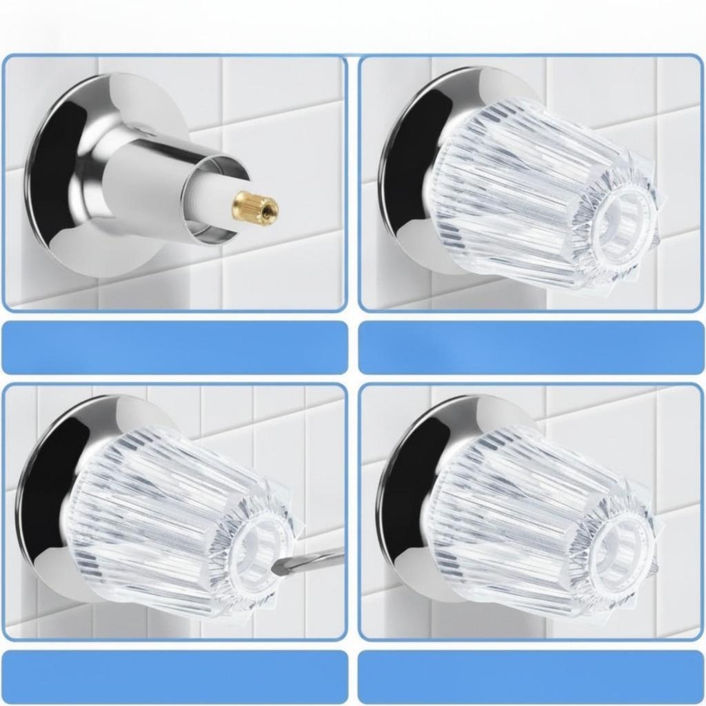 3 Pieces Shower Knob Replacement Kit Long-Lasting 12-Tooth Valve Handle And