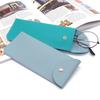With Metal Buckle PU Leather Glasses Bag Solid Color Mini Cosmetic Bag  Jewelry Packing