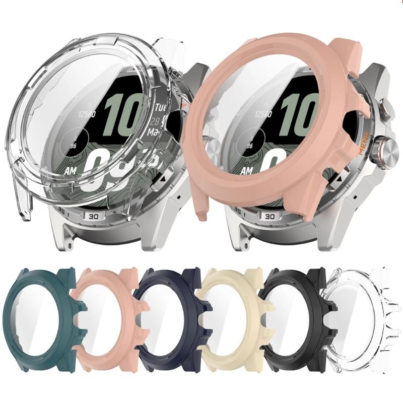 PC Full Coverage Smartwatch Integrated Tempered Glass Screen Protector Defense Hard Sleeve Case Guard Suitable for Watch